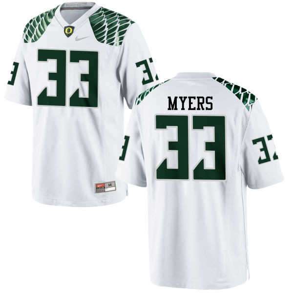 Men #33 Dexter Myers Oregon Ducks College Football Jerseys-White - Click Image to Close